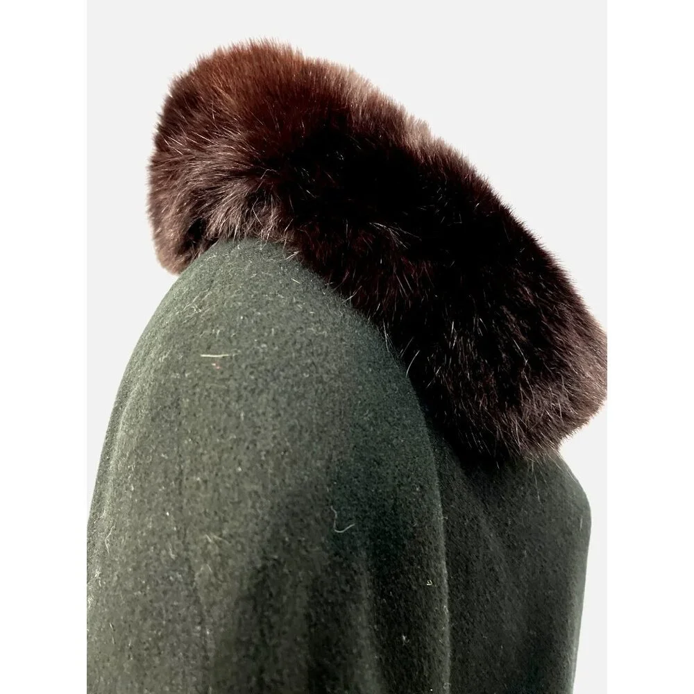 J Percy for Marvin Richards Lord & Taylor Black Faux Fur Long Coat Jacket - Picture 3 of 10